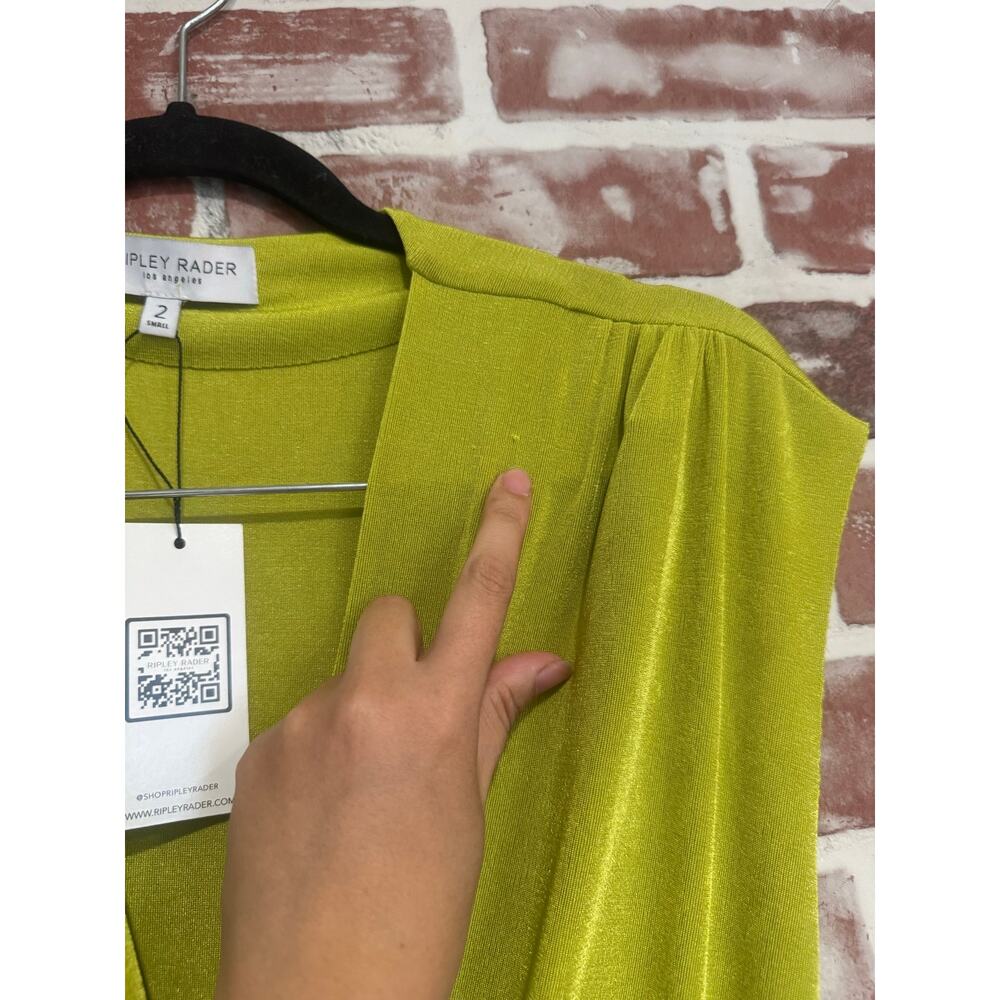 NWT Ripley Rader Classic Jumpsuit Chartreuse Green Wide Leg Pockets Size 2 Small - Picture 7 of 12